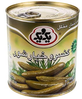 خیارشور درجه 1 یک و یک قوطی 770گرمی